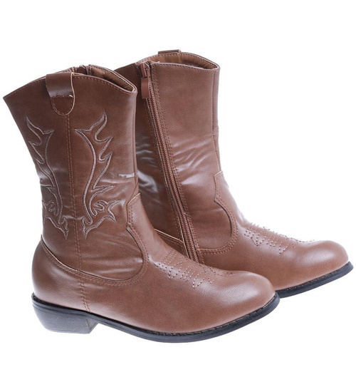 Kozaki dziewczęce khaki /E8-2 14988 S189/