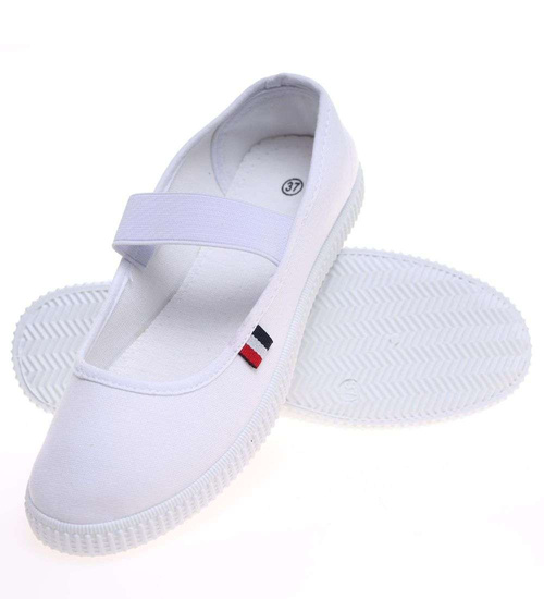 Białe wsuwane tenisówki damskie czeszki /D2-3 18794 T282/