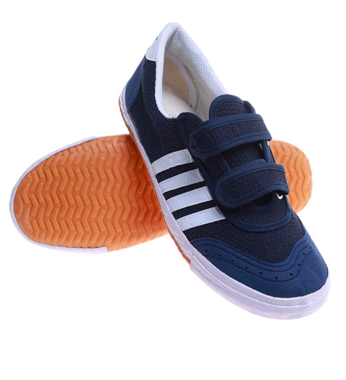 Chłopięce granatowe trampki halówki na rzep /A4-1 17642 T137/