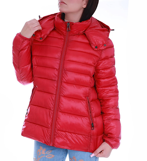 Ocieplana zimowa czerwona kurtka /H KR13 G488/