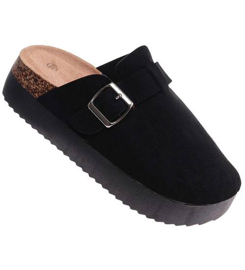 Czarne kryte klapki profilowane na platformie /F1-3 18044 W089/