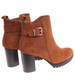Botki damskie na obcasie Karmelowe /G3-3 18265 W327/