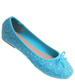 Baleriny damskie Niebieskie koronkowe /E8-3 8741 T087/