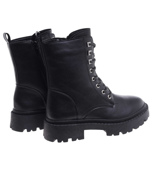 Czarne botki trapery glany /G4-1 18348 T485/