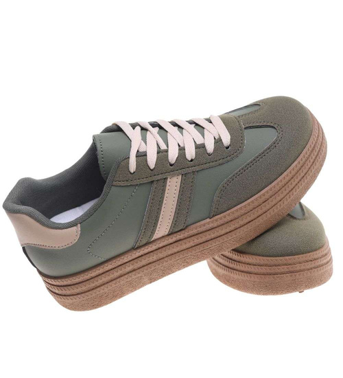 Zielone trampki na platformie /E2-1 18812 W288/