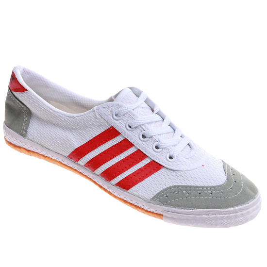 Białe materiałowe trampki halówki męskie sznurowane /B1-1 17457 T139/