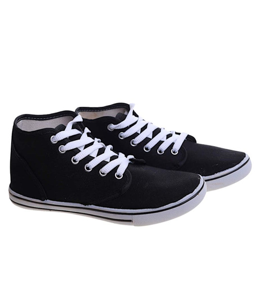 Wysokie trampki damskie Czarne /A5-3 13874 S097/