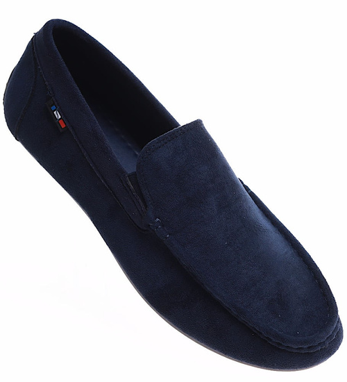 Zamszowe buty męskie wsuwane mokasyny /F2-2 16629 S398/