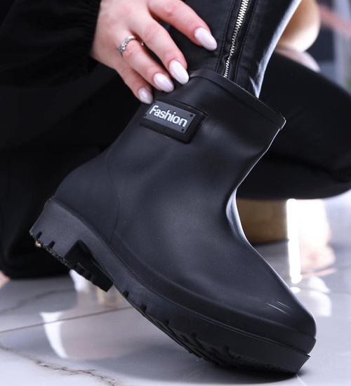 Czarne krótkie kalosze damskie gumiaki /G13-1 13930 T245/
