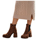 Botki damskie na platformie Leopard /A4-1 16842 G382/