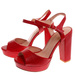 Czerwone sandały damskie na słupku i platformie /C5-1 12207 G18-45 +H2/