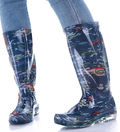 Granatowe wysokie kalosze damskie gumowce /B3-1 16973 T285/