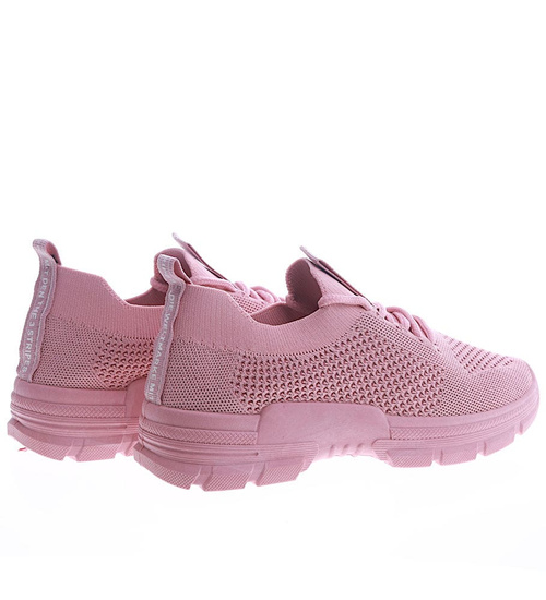 Wsuwane damskie buty sportowe Różowe /A9-3 13100 S396/