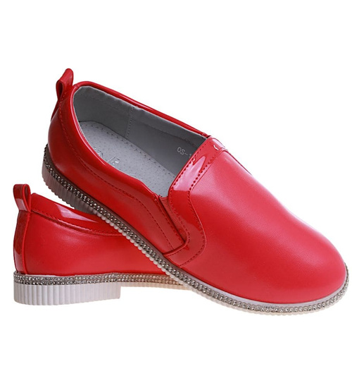 Czerwone półbuty dziewczęce /C7-3 11275 S192/