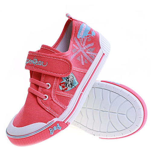 Różowe dziecięce trampki na rzep /F9-1 14946 T132/