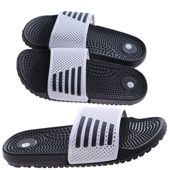 Ażurowe biało czarne klapki na basen /F4-1 17456 S187/