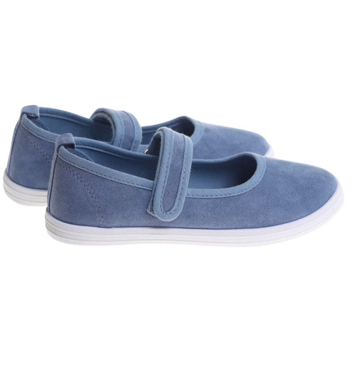 Wsuwane niebieskie dziewczęce tenisówki balerinki czeszki z paseczkiem /G8-1 17788 T124/