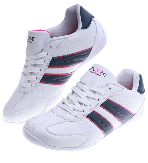 Białe sznurowane damskie buty sportowe /D4-3 14002 S242/