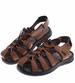 Brązowe męskie sandały na rzepy /C6-1 16458 S236/