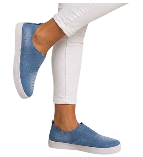 Wsuwane niebieskie tenisowki slip on /F4-3 13465 S079/