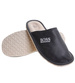 Skórzane kapcie męskie na prezent Boss Szary /E3-1 7890 S197/