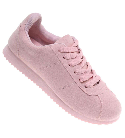 Sznurowane damskie buty sportowe Różowe /F5-3 18650 T102 +H2/