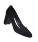 Czarne zamszowe czółenka damskie na słupku /E7-2 12276 T298/