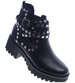 Czarne damskie botki workery z dżetami na platformie /D6-3 15235 T392/