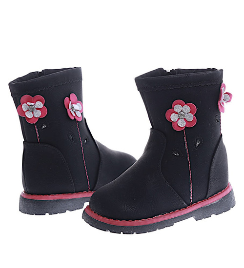 Czarne kozaki dziewczęce /G3-2 15013 S381/