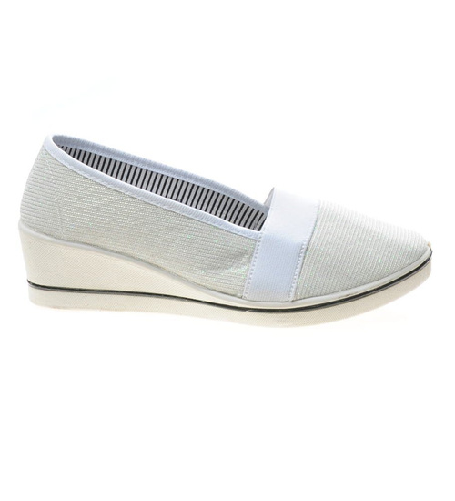 Białe tenisówki na koturnie dla dziewczynki /F9-1 4817 S089/