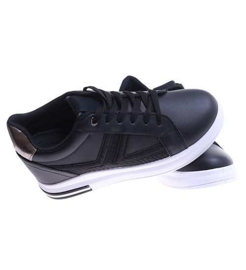 Czarne trampki sneakersy na koturnie /D6-2 13963 G312/