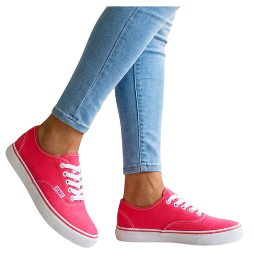 Różowe niskie tenisówki damskie z tkaniny /D5-2 H2 16192 G056/