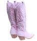 Ażurowe kozaki damskie na obcasie Fioletowe /B1-2 14753 T108/