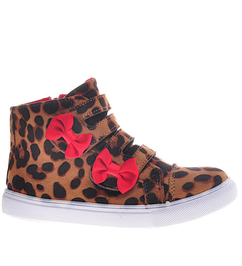 Wysokie trampki dziewczęce w panterkę /B3-3 3871 S281/