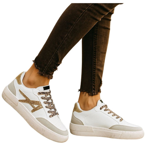 Trampki damskie sznurowane białe /J6-2 H2 18476 W16-6/