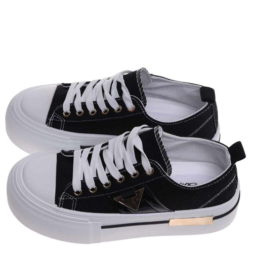 Czarne trampki na wysokiej platformie /B2-1 18788 W233/