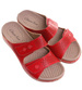 Czerwone klapki damskie na rzepy /B2-2 17859 T286/