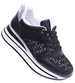 Czarne trampki sneakersy damskie na koturnie /D6-1 14787 T382/