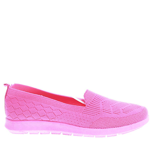 Wkładane fuksjowe  damskie buty sportowe /A8-2 14147 T234/