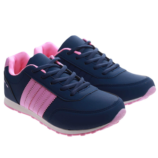 Granatowo różowe damskie buty sportowe /G5-2 17417 T301/
