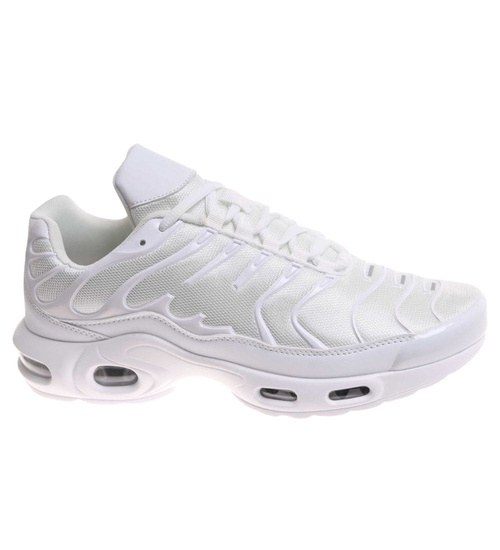 Białe sznurowane męskie buty sportowe /B4-3 17967 W388/