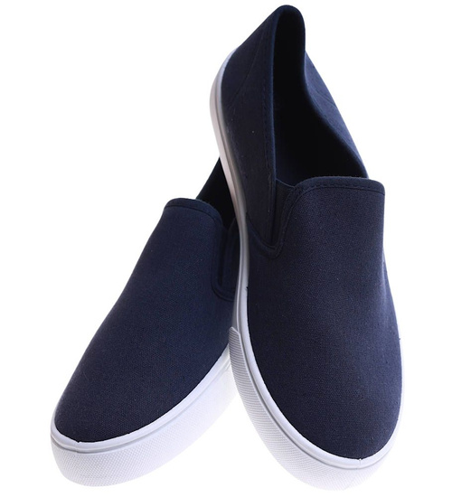 Granatowe męskie trampki slip on /D2-3 17164 T286/