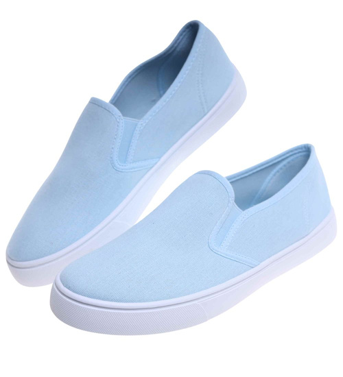 Błękitne męskie trampki slip on /A4-2 18145 T280/