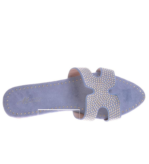 Klapki damskie na lato Niebieskie /C2-2 10482 S127/