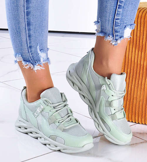 Zielone buty sportowe dla kobiet /A6-3 11124 T329/