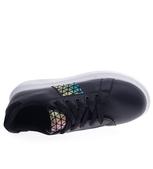 Czarne sznurowane trampki creepersy /D2-2 13226 S295/