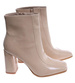 Beżowe botki damskie na słupku /G6-1 18152 T224/
