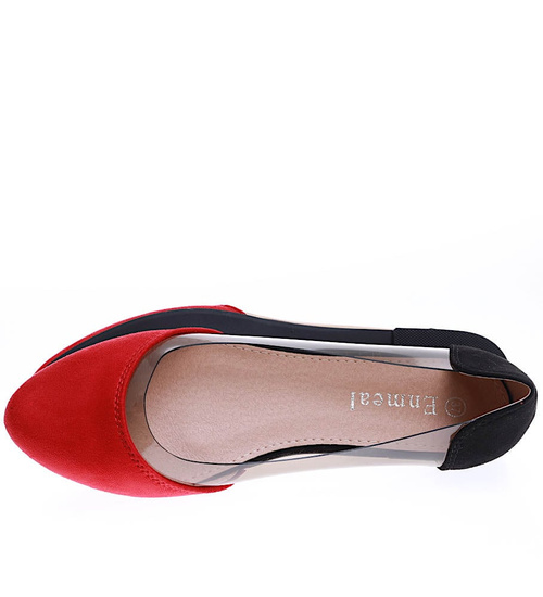 Transparentne czerwone balerinki /D9-2 15853 T190/