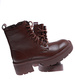 Brązowe botki trapery damskie ocieplane /G5-3 15204 T396/