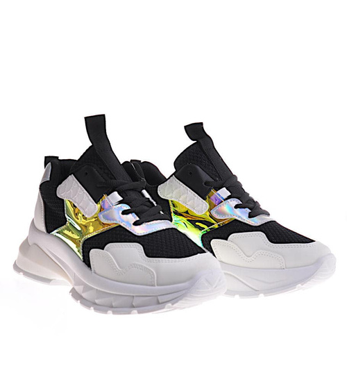 Damskie buty sportowe na platformie białe /G3-3 12396 T298/ 